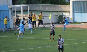 L'esultanza dello Sporting Taormina