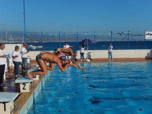 Il tuffo degli atleti